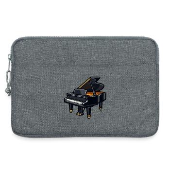 Dunkles Klavier mit Goldakzenten - Laptoptasche 13" - Grau meliert - Vorne