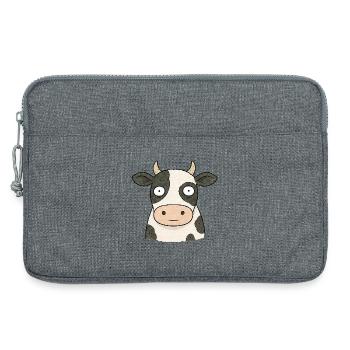 PETITS ACTIVISTES | Vache - Sacoche pour ordinateur portable 13 pouces - gris chiné - Devant