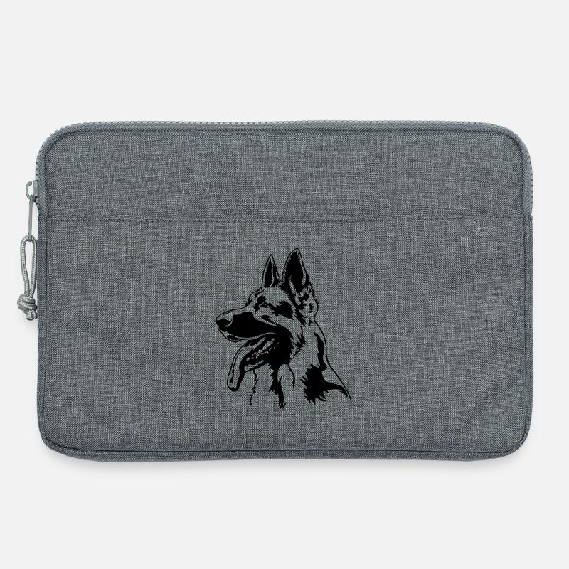 Deutscher Schäferhund Kopf - Laptoptasche 13" - Grau meliert