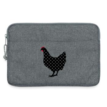 Huhn Henne gepunktet - Laptoptasche 13" - Grau meliert - Vorne