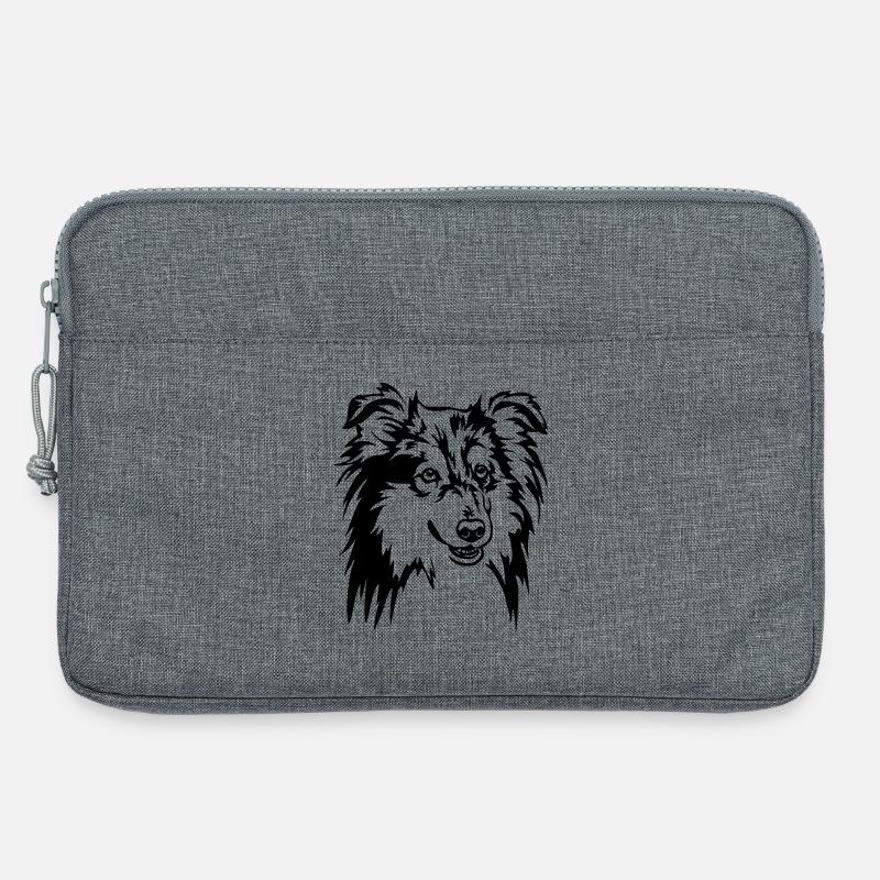 Sheltie Kopf - Laptoptasche 13" - Grau meliert