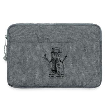 Schneemann Frohe Weihnachten - Laptoptasche 13" - Grau meliert - Vorne
