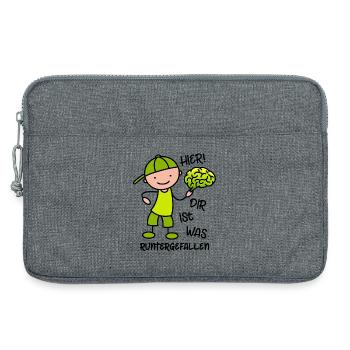 Hier! Dir ist was runtergefallen - Gehirn - Laptoptasche 13" - Grau meliert - Vorne