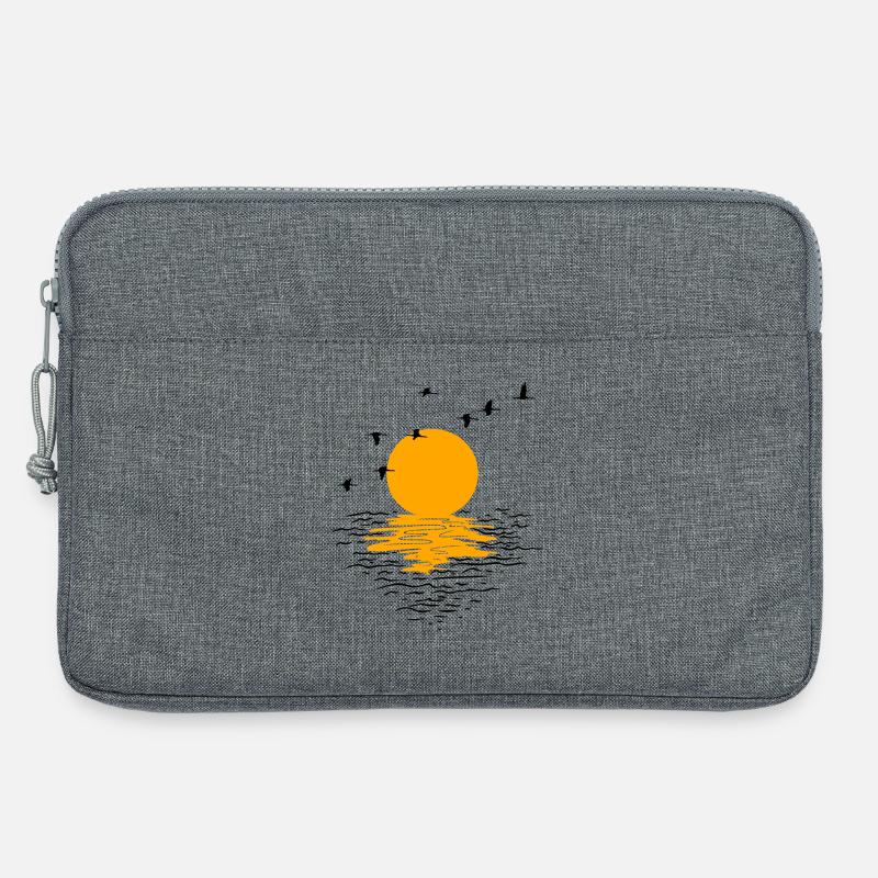 Wildgänse Kraniche Frühling - Laptoptasche 13" - Grau meliert