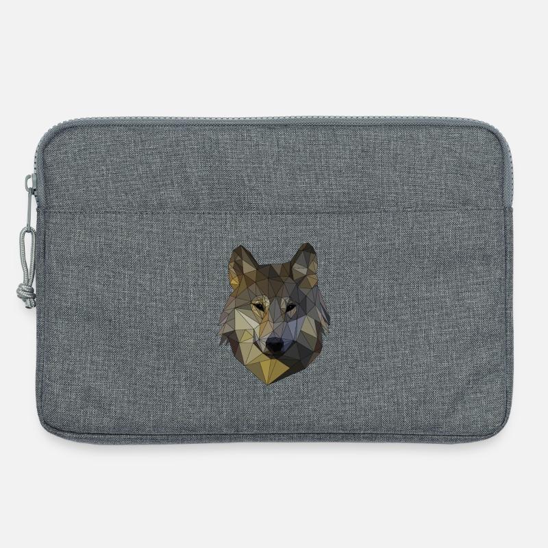 Polygon Wolf dreieckige Mosaik Formen Polyart - Laptoptasche 13" - Grau meliert