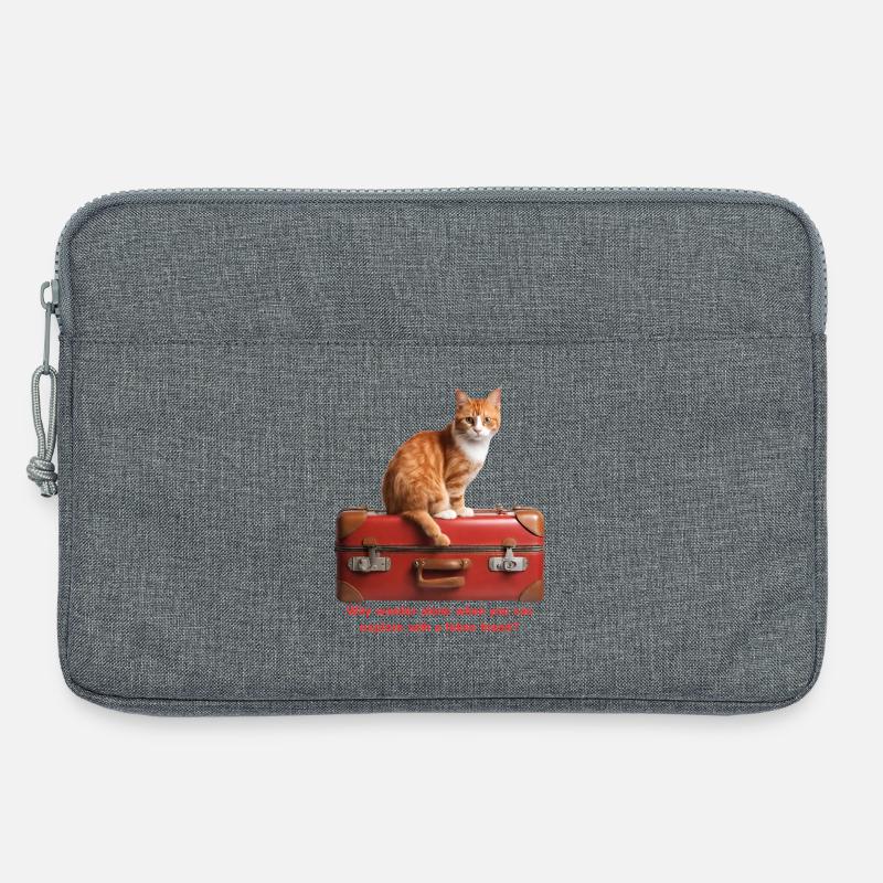 Reise Katze #1 - Laptoptasche 13" - Grau meliert