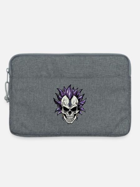 Punk Skull – Purple Mohawk - Laptoptasche 13" - Grau meliert