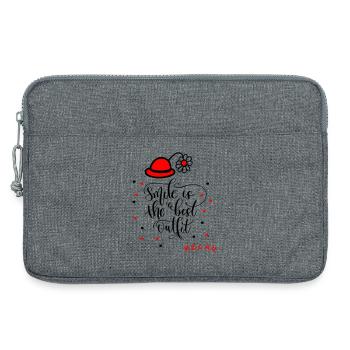 Karneval Fasching Konfetti Smile - Laptoptasche 13" - Grau meliert - Vorne
