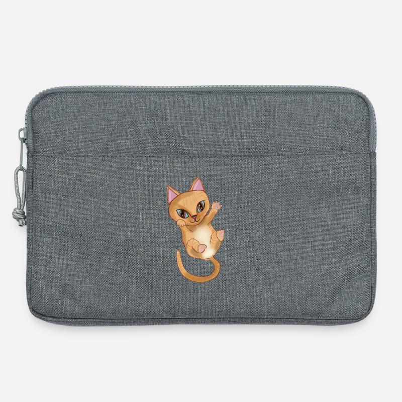 Süßes orangefarbenes Kätzchen - Laptoptasche 13" - Grau meliert