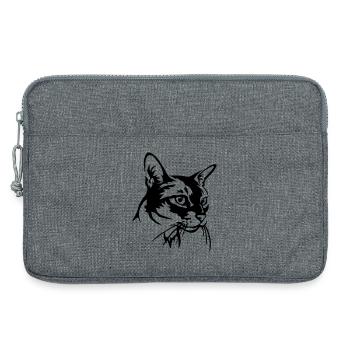 Abyssinian Cat - Laptop bag 13" - heather grey - Front