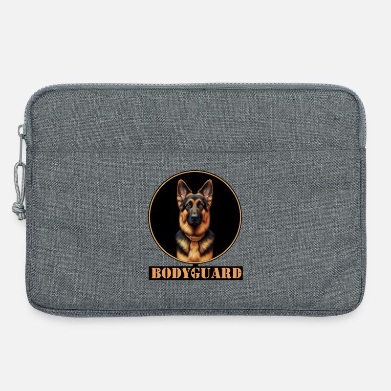 Bodyguard Schäferhund Portrait - Laptoptasche 13" - Grau meliert