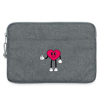 Herz - Laptoptasche 13" - Grau meliert - Vorne