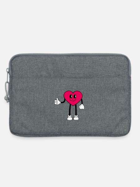 Heart - Laptop bag 13" - heather grey