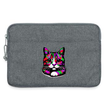 Katze - Laptoptasche 13" - Grau meliert - Vorne