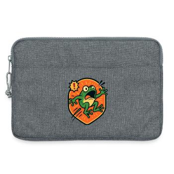 Badge Panic Frog - Sacoche pour ordinateur portable 13 pouces - gris chiné - Devant