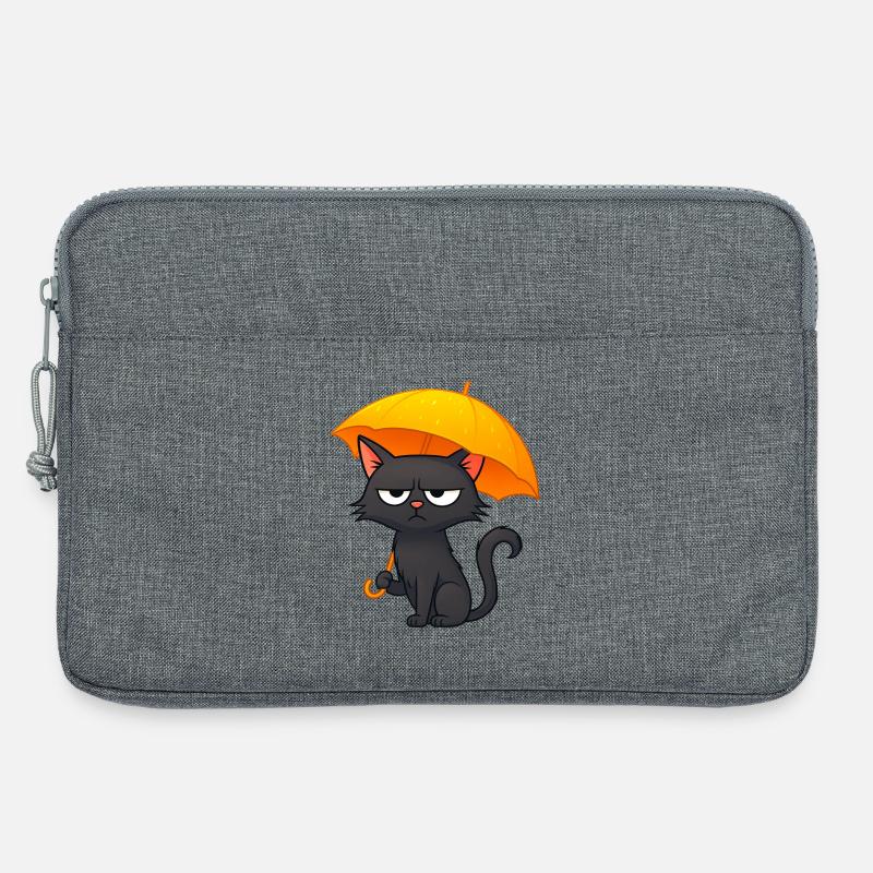 Humorvolle Grumpy Regentage Desaster mit Katze - Laptoptasche 13" - Grau meliert