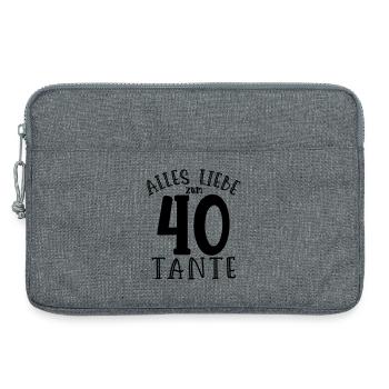 Joyeux 40e anniversaire Tante Anniversaire - Sacoche pour ordinateur portable 13 pouces - gris chiné - Devant