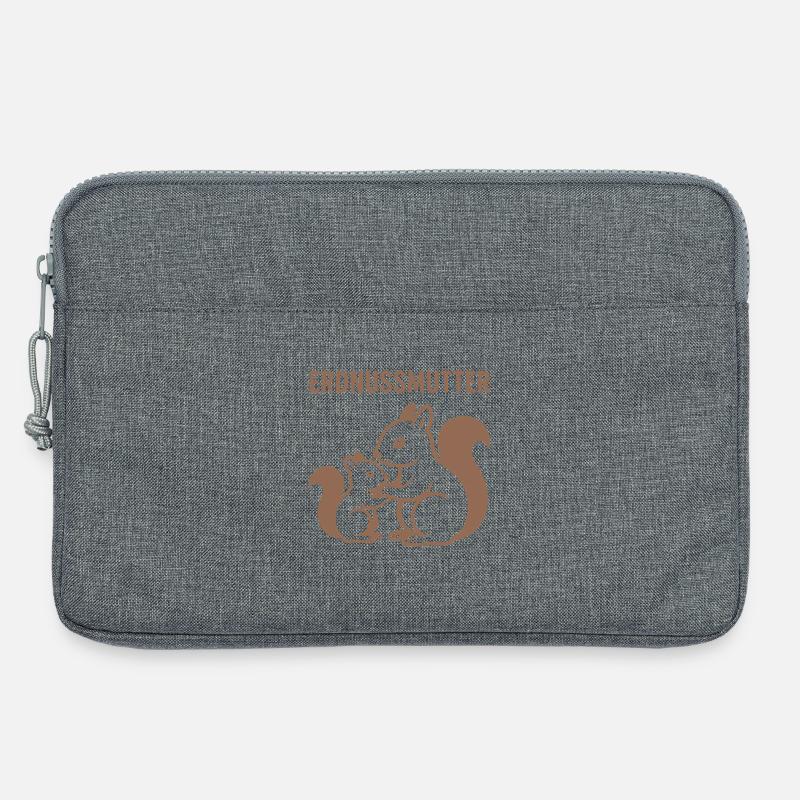 Erdnussmutter mit Eichhörnchenmotiv - Laptoptasche 13" - Grau meliert