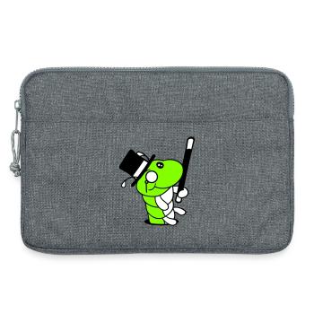 Caterpillar Sir Mr. Rich Monocle Glasses Cylinder Hole - Laptop bag 13" - heather grey - Front