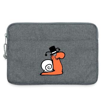 Mr Snail Sir Lord Rich Monocle Glasses Cylinder - Laptop bag 13" - heather grey - Front