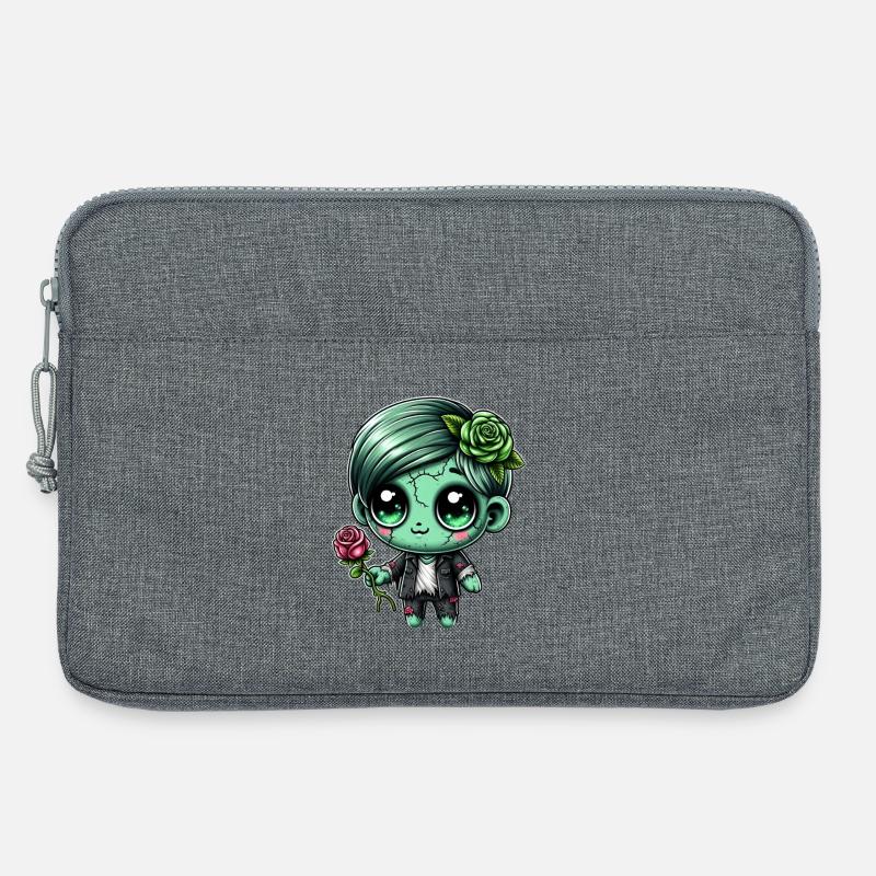 Kuscheliger Zombie mit Rose - Laptoptasche 13" - Grau meliert