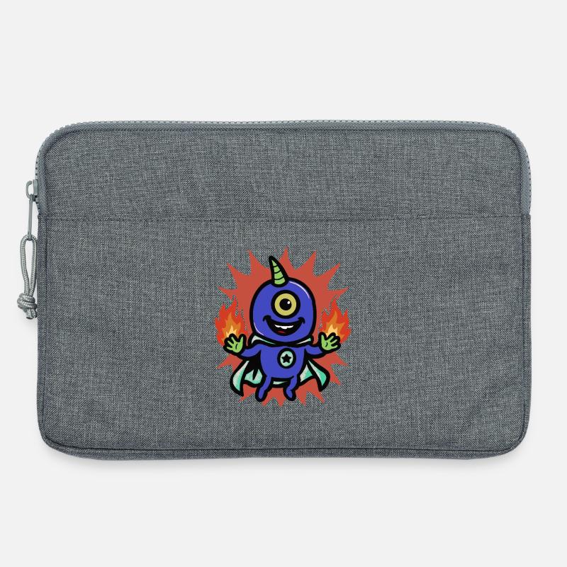 Feuerheld Einäugiger Alien - Laptoptasche 13" - Grau meliert