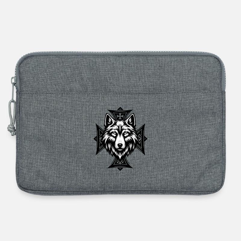 Wolfshead Kreuzornament - Laptoptasche 13" - Grau meliert