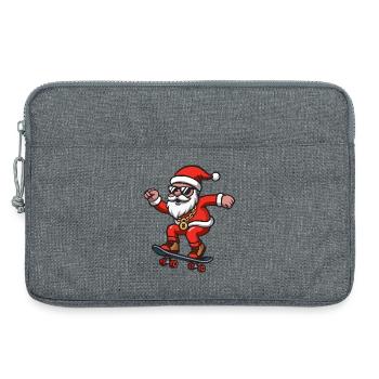 Santa Skating - Laptop bag 13" - heather grey - Front