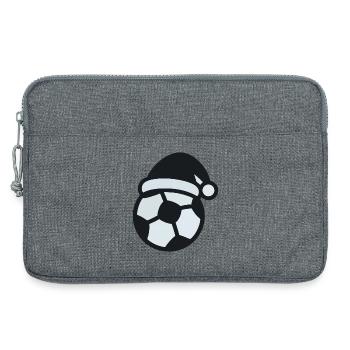 Sports de Noël avec bonhomme de neige de football - Sacoche pour ordinateur portable 13 pouces - gris chiné - Devant