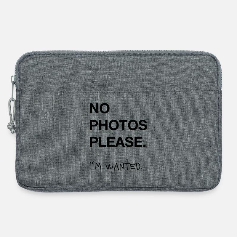 No Photos Please – Minimal Statement Trend Typo - Laptoptasche 13" - Grau meliert