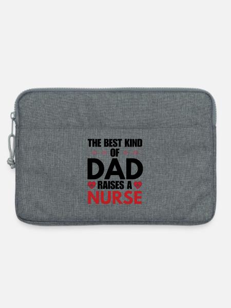 Krankenschwester-Vater – Stolzer Gesundheitsheld-Vater-Design - Laptoptasche 13" - Grau meliert