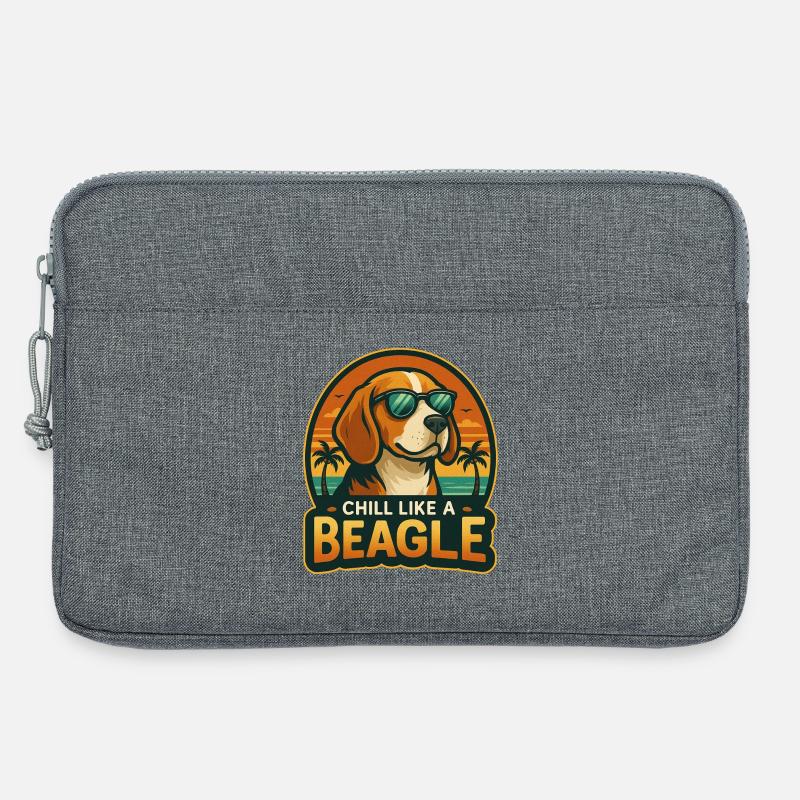 Chill wie ein Beagle - Laptoptasche 13" - Grau meliert