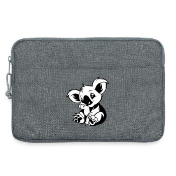 Cute koala sitting playfully - Laptop bag 13" - heather grey - Front