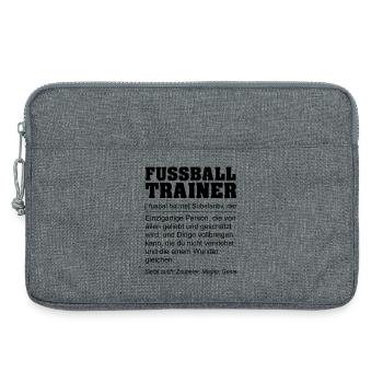 Lustige Definition Fußballtrainer Geschenk - Laptoptasche 13" - Grau meliert - Vorne