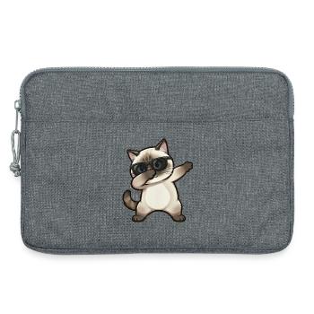 Dabbing Siamkatze - Laptoptasche 13" - Grau meliert - Vorne
