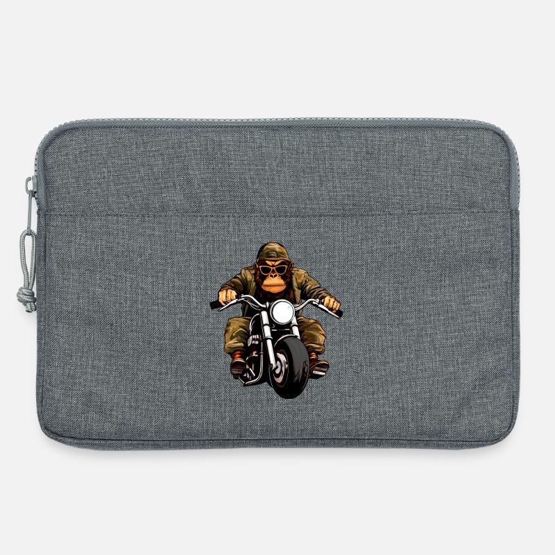 Motorrad Affen - Laptoptasche 13" - Grau meliert