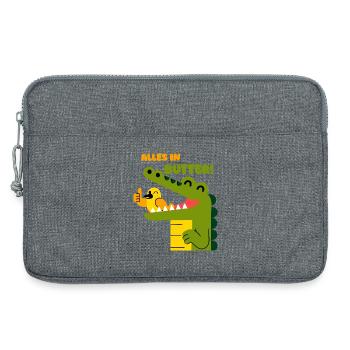 Alles in Butter: Alligator und Spatz - Laptoptasche 13" - Grau meliert - Vorne