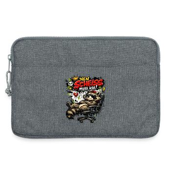 Lustiger Waschbär Spruch Nen Scheiss muss ich - Laptoptasche 13" - Grau meliert - Vorne