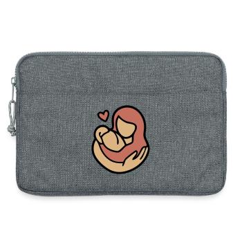 Étreinte Mère-Enfant Amour - Sacoche pour ordinateur portable 13 pouces - gris chiné - Devant