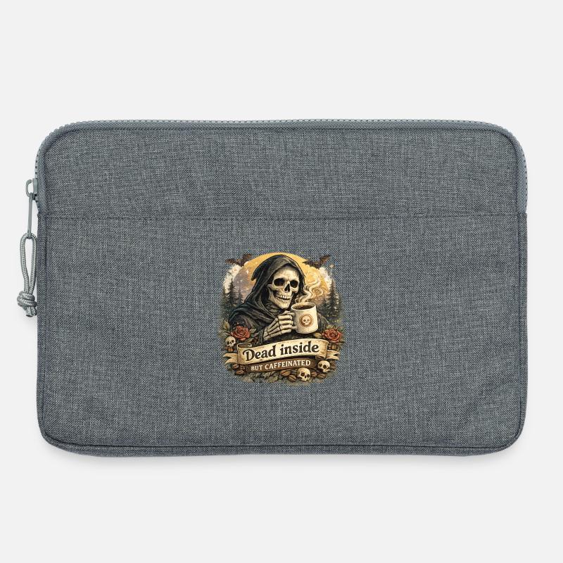 Mort et Café Caffeiné - Sacoche pour ordinateur portable 13 pouces - gris chiné