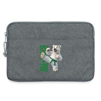 Karate Eisbär - Laptoptasche 13" - Grau meliert - Vorne