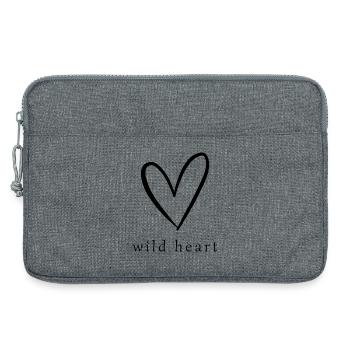 Cœur Sauvage | Chemise Moderne en forme de Cœur - Sacoche pour ordinateur portable 13 pouces - gris chiné - Devant