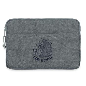 Hiking - Outdoor Adventure - Camp and Coffee - Laptop bag 13" - heather grey - Front