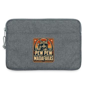 Pew Pew Madafakas Katze - Laptoptasche 13" - Grau meliert - Vorne