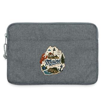 Maine Pine Tree State Vintage Küstenaufkleber - Laptoptasche 13" - Grau meliert - Vorne