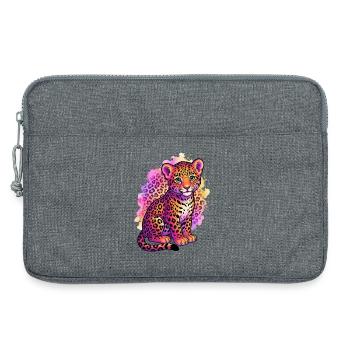 90er-Jahre-inspiriertes Tiger-Shirt Geburtstags-Leopardenhemd - Laptoptasche 13" - Grau meliert - Vorne