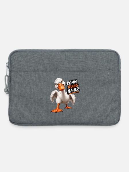 „Komm ruhig näher.“ - Laptoptasche 13" - Grau meliert