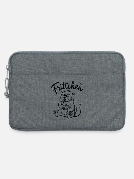 Frittchen Frettchen Pommes   - Laptoptasche 13" - Grau meliert