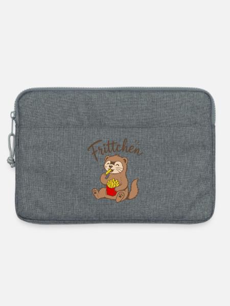 Frettchen Frittchen Fritten Pommes Frites essen - Laptoptasche 13" - Grau meliert