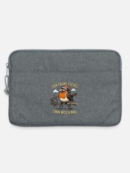 Der frühe sächsische Vogel - Laptoptasche 13" - Grau meliert